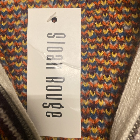 NWT Sloan Rouge Knit Sweater, Size L, Color OAT/BUR/NVY - Picture 4 of 9